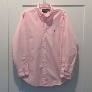 Ralph Lauren Classic Fit Button gingham pink size 15 1/2 32/33 sleeve